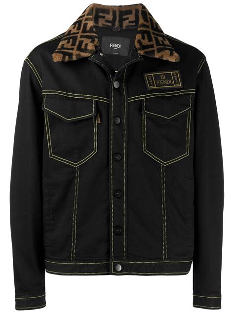 fendi logo denim jacket|fendi denim jacket.